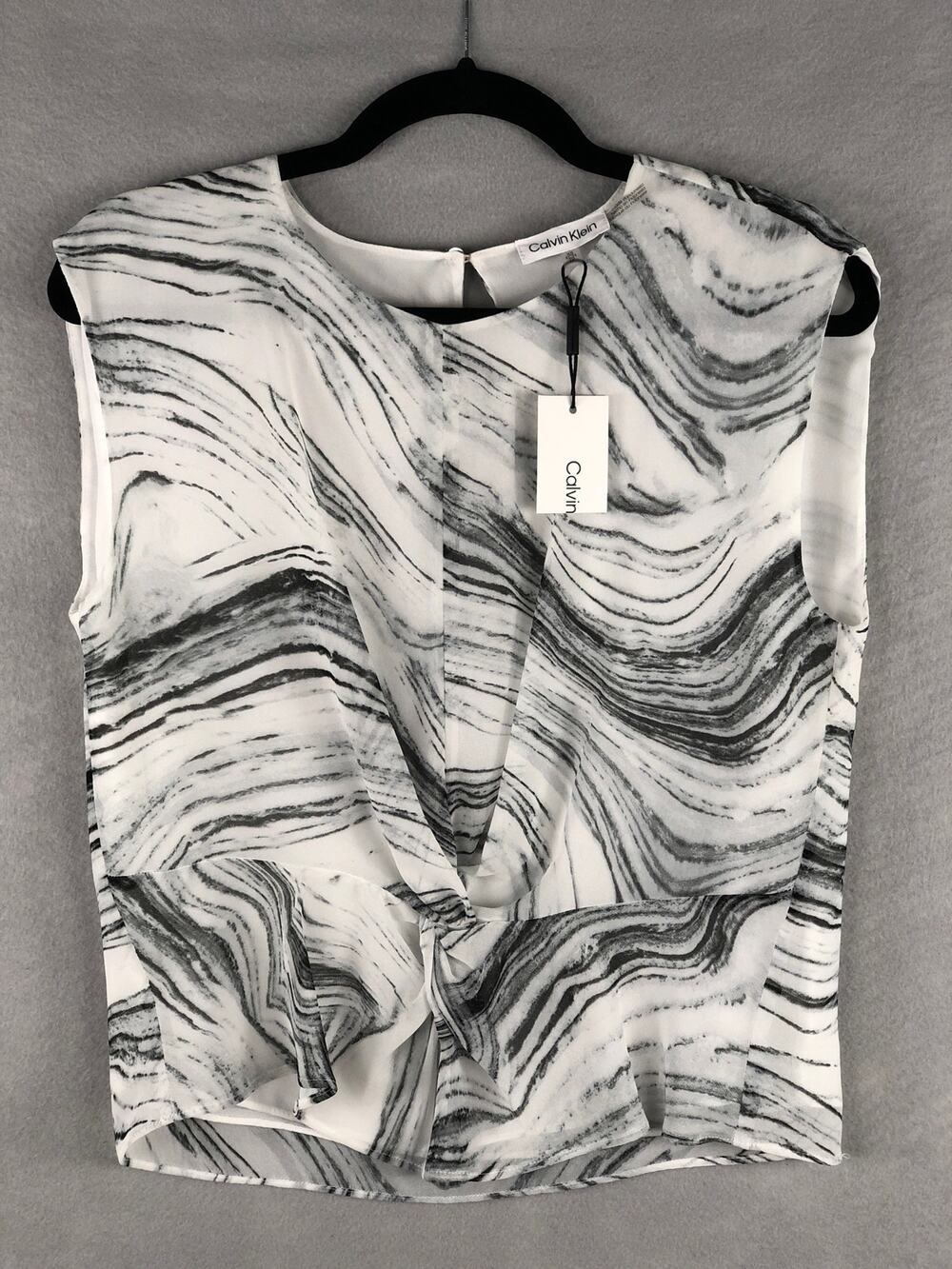 Calvin Klein Twist Front Top Marble Women's Size XS NEW